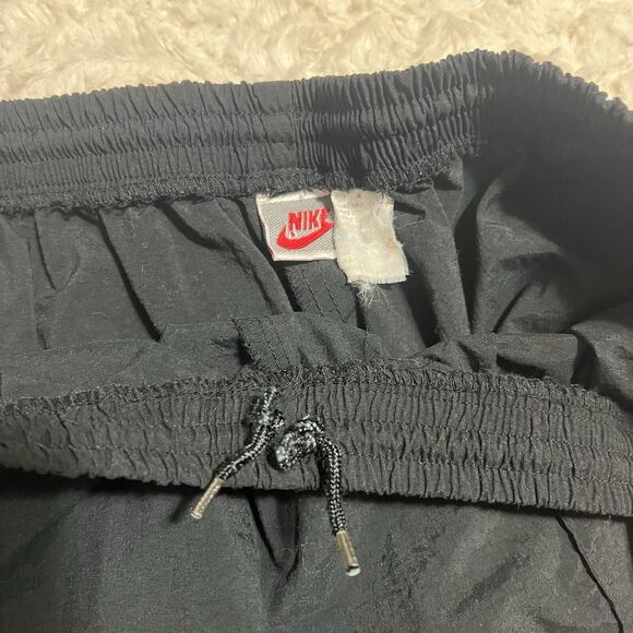 Vintage Nike Pants Womens Size XL Black Windbreaker Drawstring Joggers Zipper - Picture 6 of 8